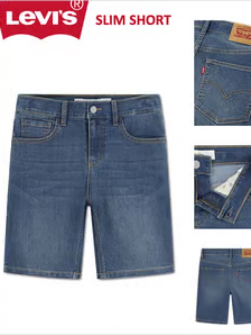 LEVI'S BOYS SLIM CLASSIC SHORT JEANS SIZE 10 REGULAR